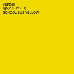 #EFD901 - School bus Yellow Color Image