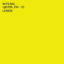 #EFEA0C - Lemon Color Image