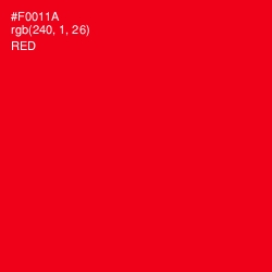 #F0011A - Red Color Image