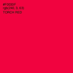 #F0033F - Torch Red Color Image