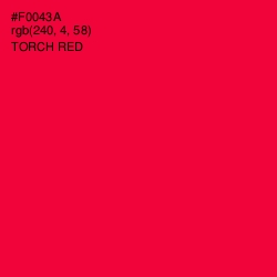 #F0043A - Torch Red Color Image