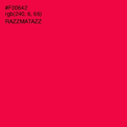 #F00642 - Razzmatazz Color Image