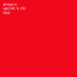 #F0091C - Red Color Image