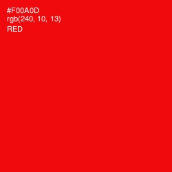 #F00A0D - Red Color Image