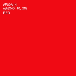#F00A14 - Red Color Image