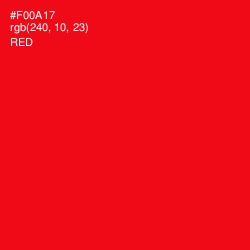 #F00A17 - Red Color Image