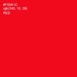 #F00A1C - Red Color Image