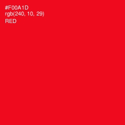 #F00A1D - Red Color Image