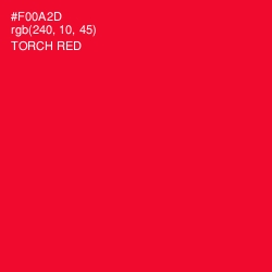 #F00A2D - Torch Red Color Image