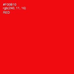 #F00B10 - Red Color Image