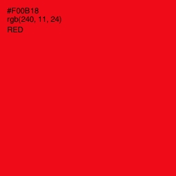 #F00B18 - Red Color Image