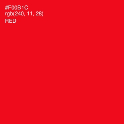 #F00B1C - Red Color Image