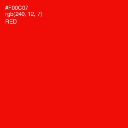 #F00C07 - Red Color Image