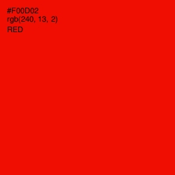 #F00D02 - Red Color Image