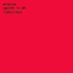 #F00D3A - Torch Red Color Image