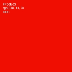 #F00E03 - Red Color Image