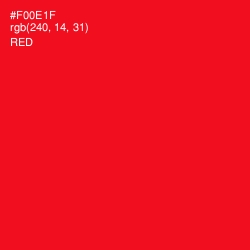 #F00E1F - Red Color Image