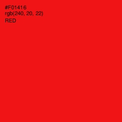#F01416 - Red Color Image