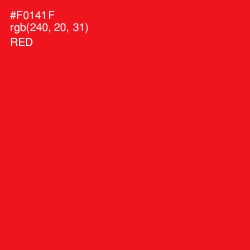 #F0141F - Red Color Image