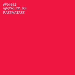 #F01642 - Razzmatazz Color Image