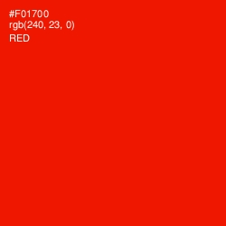 #F01700 - Red Color Image