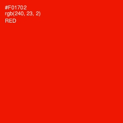 #F01702 - Red Color Image