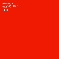 #F01902 - Red Color Image