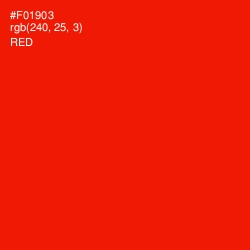 #F01903 - Red Color Image