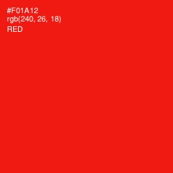 #F01A12 - Red Color Image