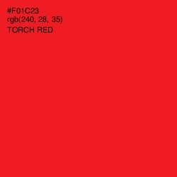 #F01C23 - Torch Red Color Image