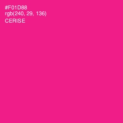 #F01D88 - Cerise Color Image