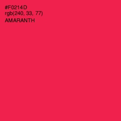 #F0214D - Amaranth Color Image