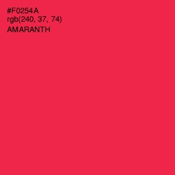 #F0254A - Amaranth Color Image