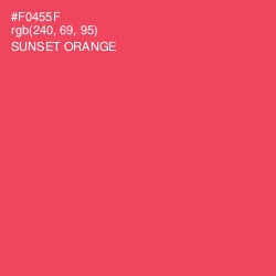 #F0455F - Sunset Orange Color Image