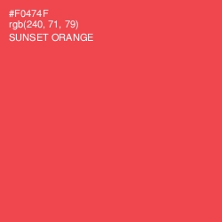 #F0474F - Sunset Orange Color Image