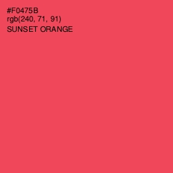 #F0475B - Sunset Orange Color Image