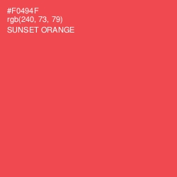 #F0494F - Sunset Orange Color Image