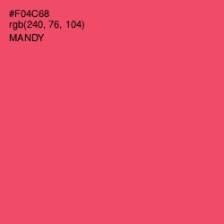 #F04C68 - Mandy Color Image