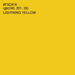 #F0C91A - Lightning Yellow Color Image