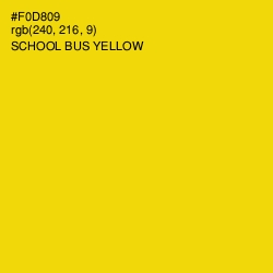 #F0D809 - School bus Yellow Color Image