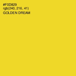 #F0D829 - Golden Dream Color Image