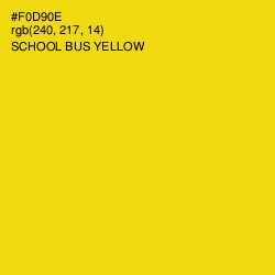 #F0D90E - School bus Yellow Color Image