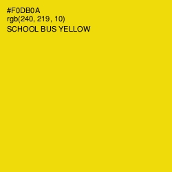 #F0DB0A - School bus Yellow Color Image