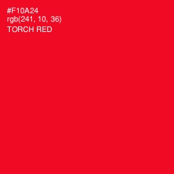 #F10A24 - Torch Red Color Image