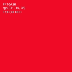 #F10A26 - Torch Red Color Image