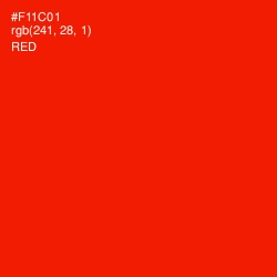 #F11C01 - Red Color Image