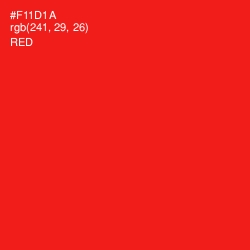#F11D1A - Red Color Image