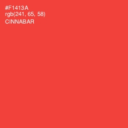 #F1413A - Cinnabar Color Image