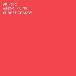 #F1474C - Sunset Orange Color Image