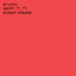 #F1474D - Sunset Orange Color Image